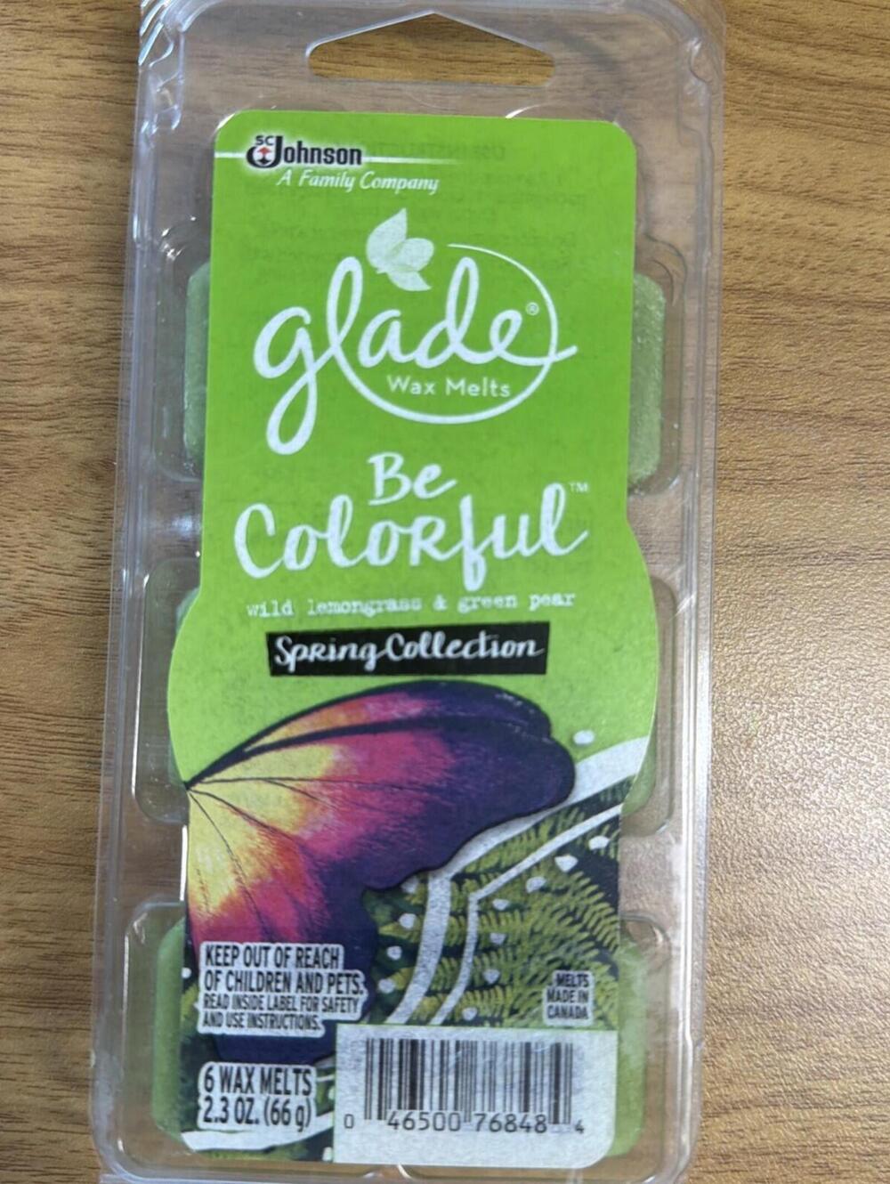 Glade Wax Melts BE COLORFUL Spring Collection 6 Wax Melts 2.3 oz